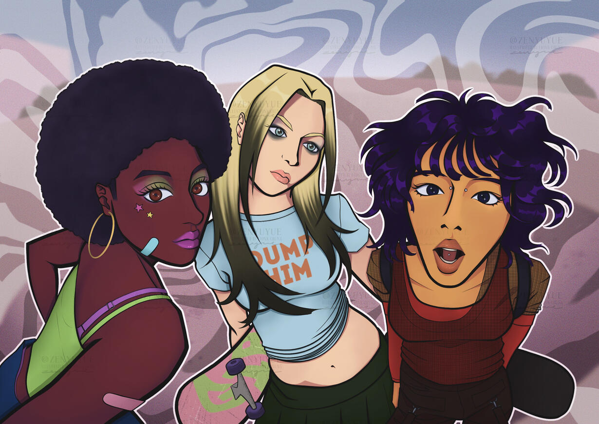 I'm with the sk8er girls Made for the "Skate like a Girl" exhibition (2025)